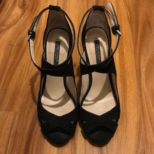 zara black suede heels